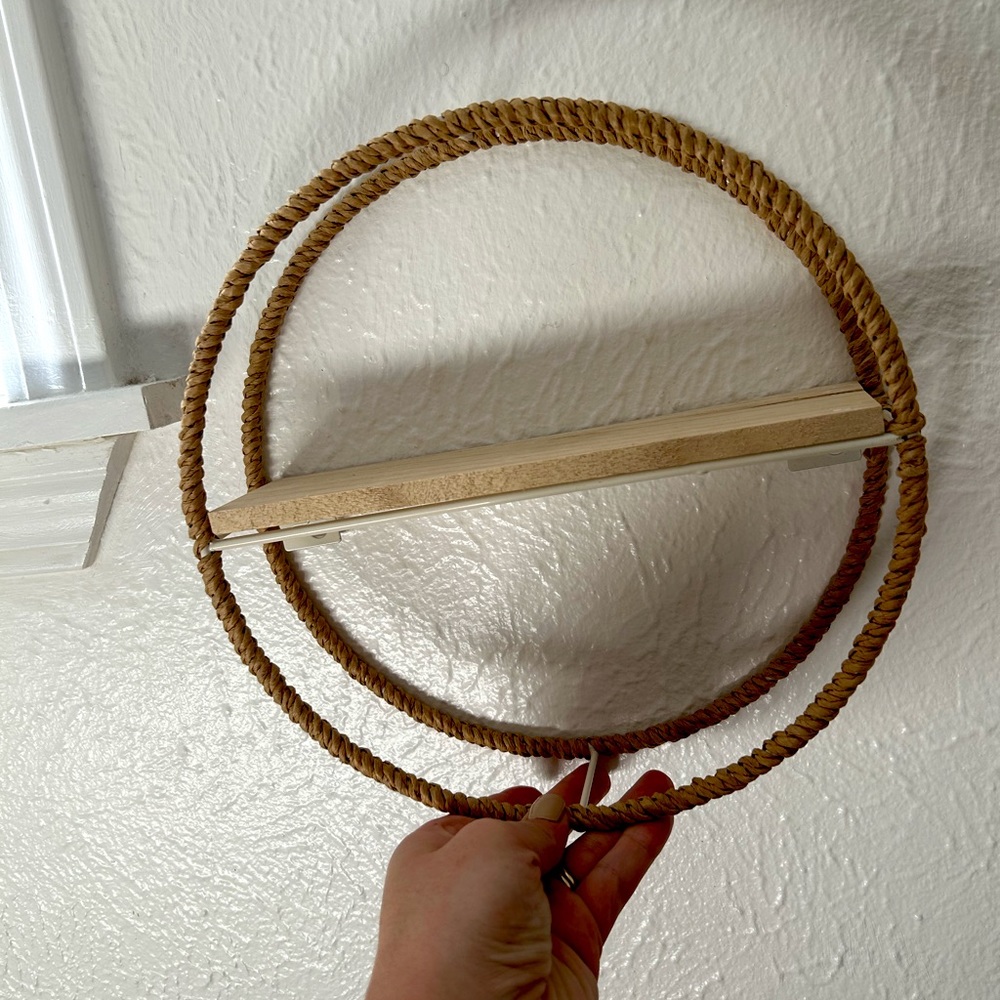 Boho rattan round shelves 🤍